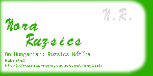 nora ruzsics business card
